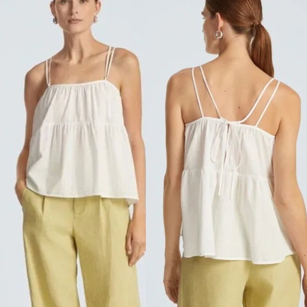 Everlane The Billow Cami Spaghetti Strap Tank Top in White - 47253